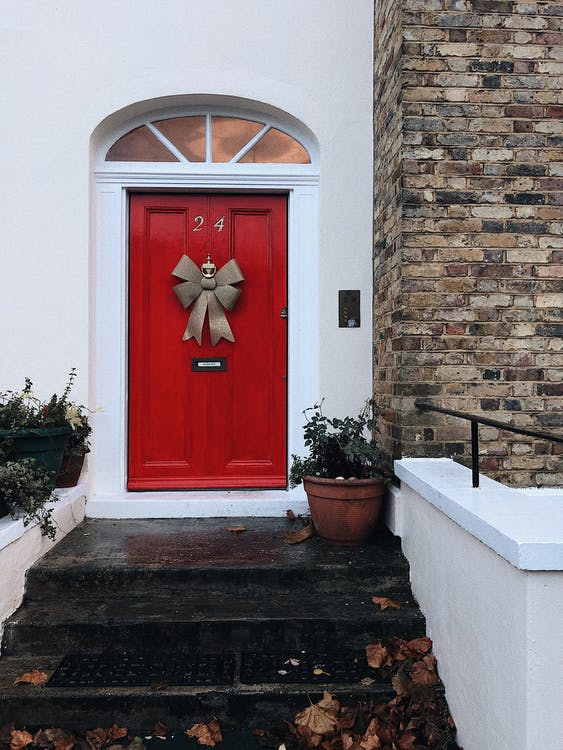 beautiful red fiberglass door