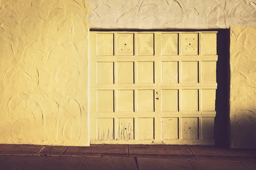 a white garage door
