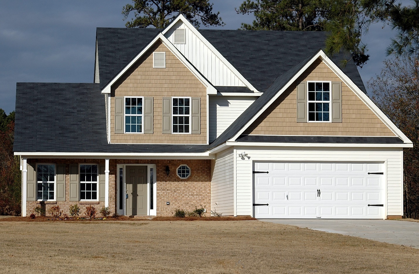 a white garage door