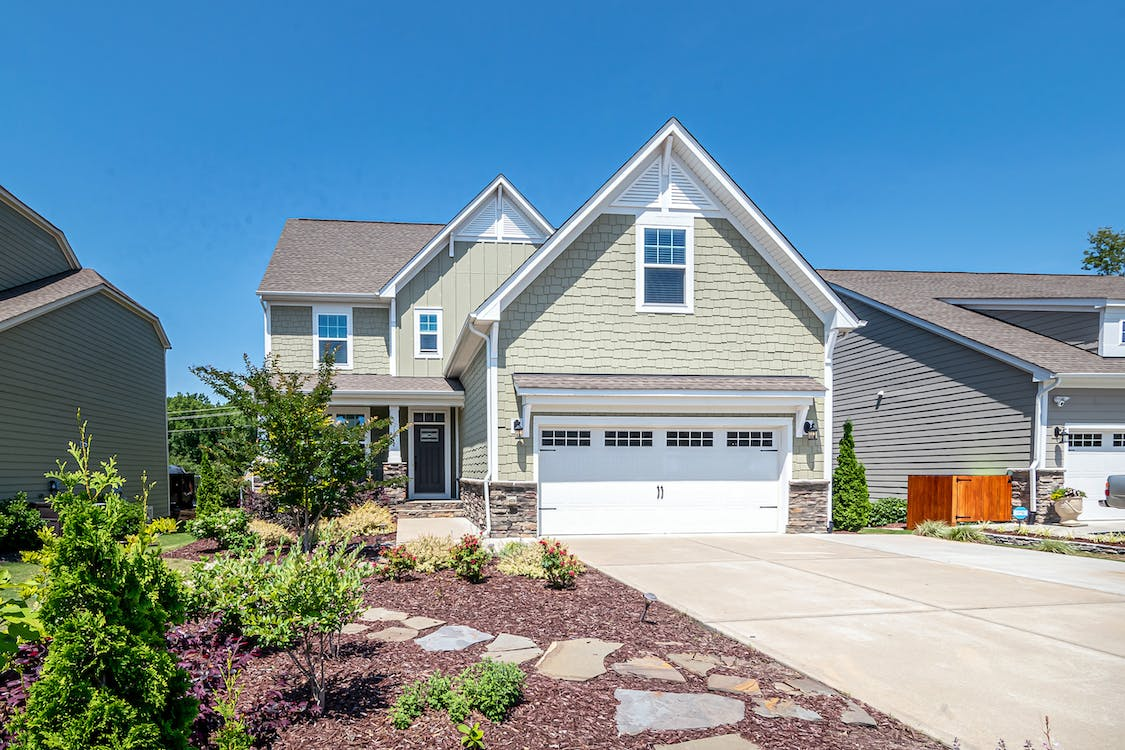 Landscaping on a home’s driveway