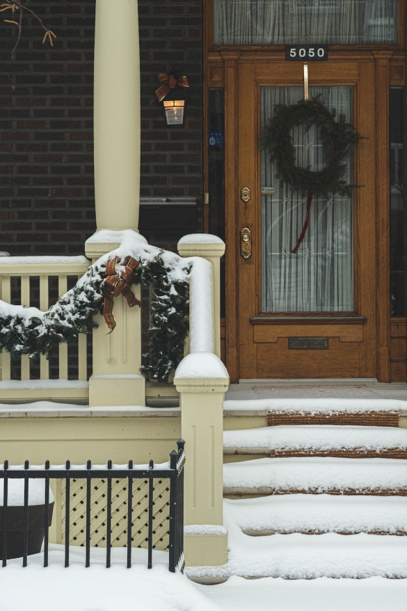 a wooden front door