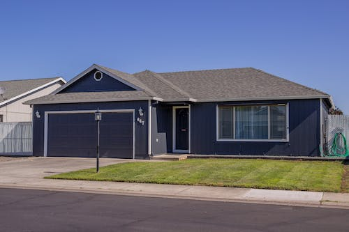 gray garage door on a residential property