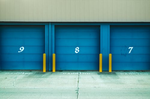 Blue industrial doors