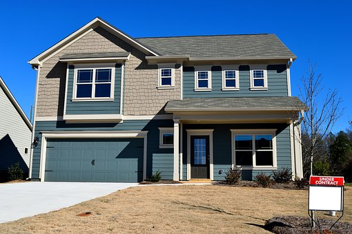 traditional steel garage door on residential property