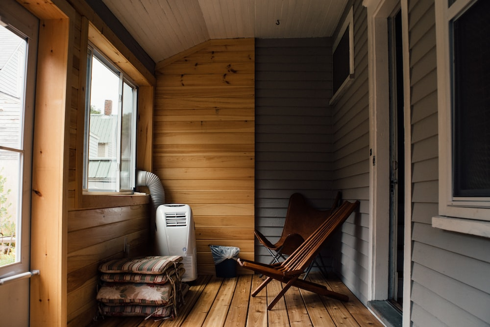 A cozy residential deck space