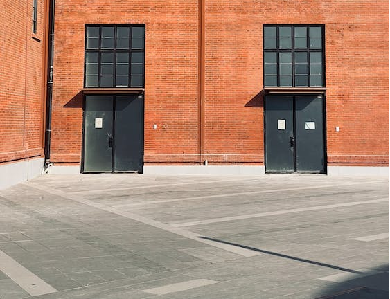 Metal doors in a commercial property