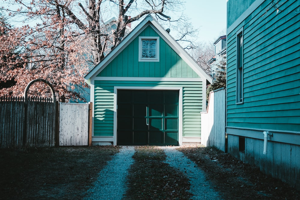 A new residential garage door