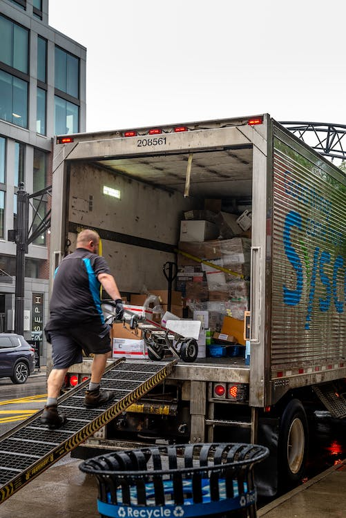 A man loading a truck