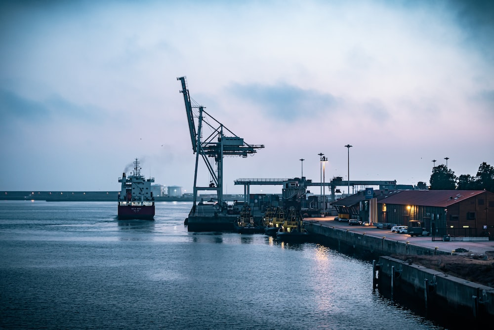 Loading docks at a port