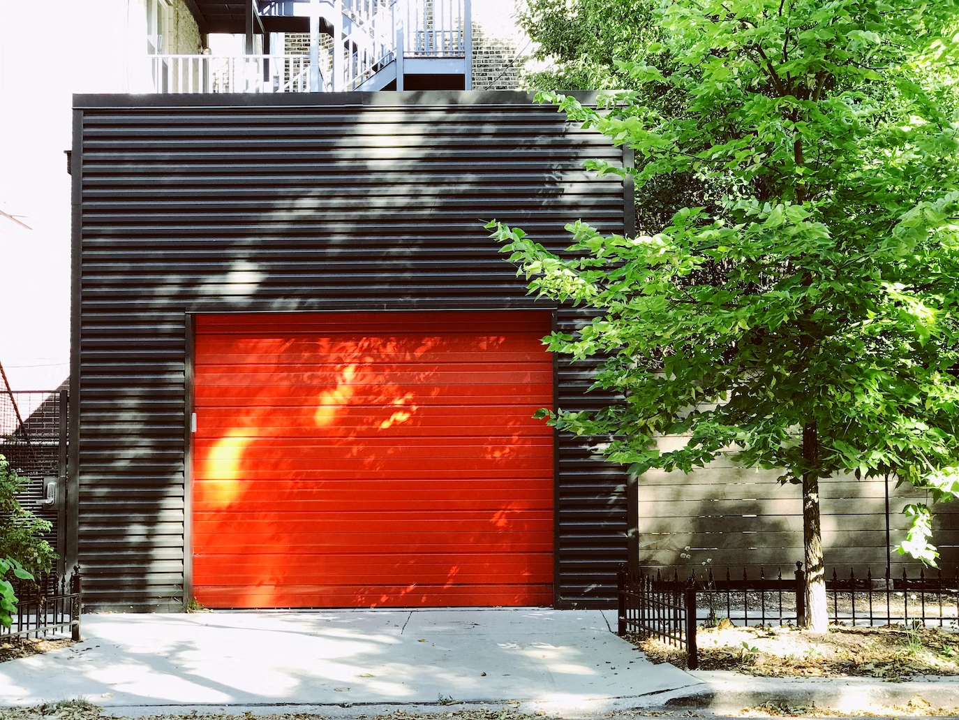 A residential garage door