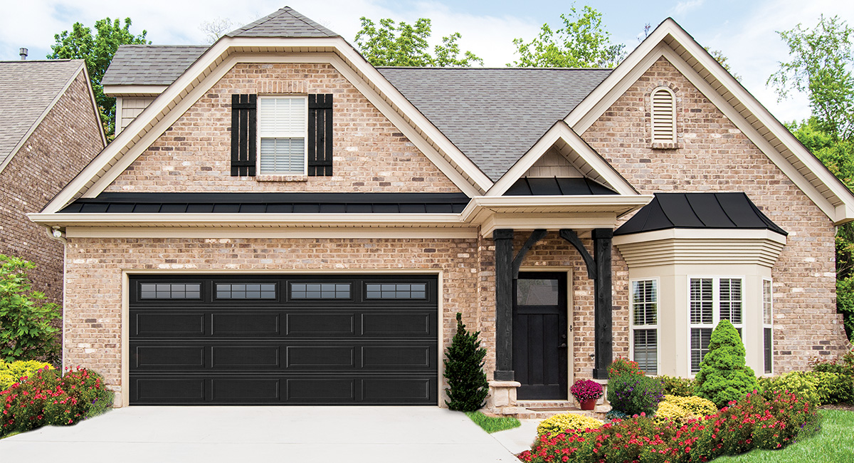 Traditional steel garage door